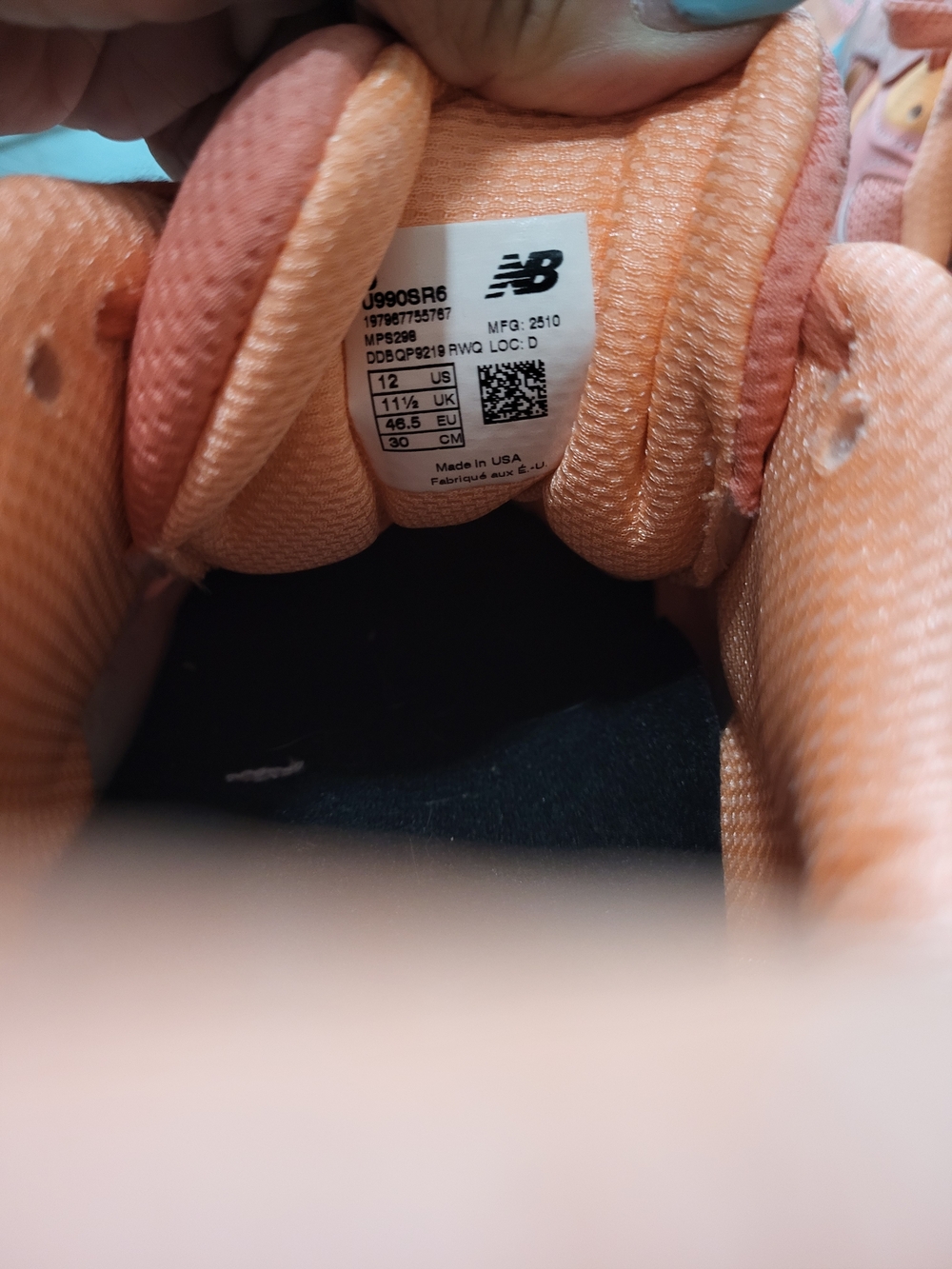 New Balance Men's 990v6 Athletic Sneakers Coral Peach Made In USA - Picture 6 of 9